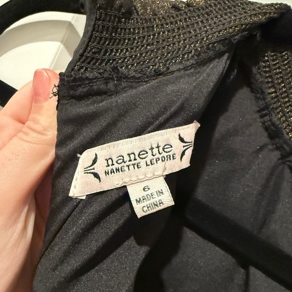 Nanette Lepore Metallic Smocked High Neck Pleated Maxi Dress - Picture 6 of 6